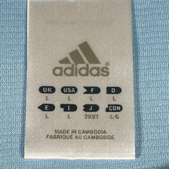 Adidas Womens Athletic T Shirt Size L Blue Short Sleeve Moisture Wicking Workout - Picture 5 of 9